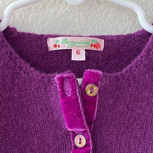 Bonpoint Purple Knit Cardigan - Picture 4 of 5